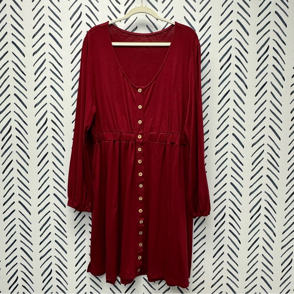 NWOT 2XL - Red Button Down Dress